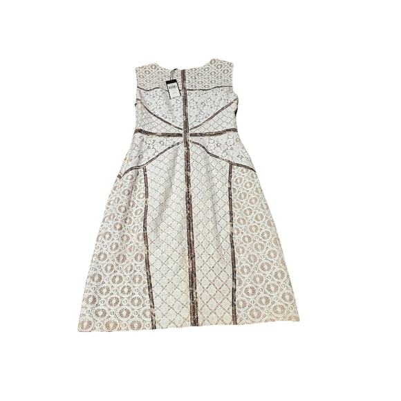 BCBG Maxazria Andreea White Cotton Blend Lace Sheath Dress Size 8 - Picture 5 of 7